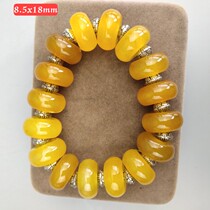Ancient Jade Old Jade Antique Qing Dynasty Ice Seed Yellow Emerald Quartz Jade Emerald Abacus Beads Bracelet Hand Strings Imitation Ancient Yellow Dragon Jade