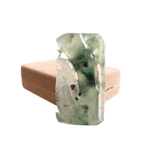 Ancient Jade old Jade antique Qing Dynasty old Jade High pendant antique high ice floating blue flower old jade pendant