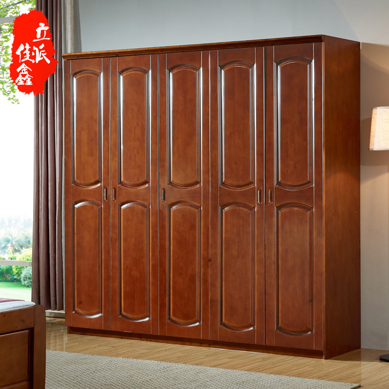 Chinese all-solid wood wardrobe Berwood Bedroom furniture furniture assembled whole wood storage cabinet log custom manufacturer direct
