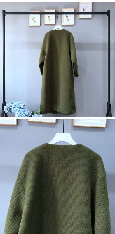 Huakai Ôn Châu cửa hàng ga châu Âu mới Y cổ áo eo thời trang áo khoác lỏng lẻo 9 áo khoác dáng dài nữ