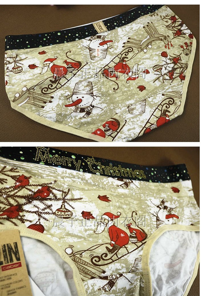 Caber Kabali cặp đôi đồ lót nam và nữ Giáng sinh modal cotton mid-boxer tóm tắt 5969 quần lót nam cotton thun lạnh