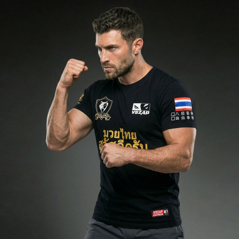 Vszap Cotton Lotus Fitness Short-Sleeved T-Shirt Mma Muay Thai Fighting Sanda Ufc Boxing Uniform Tiger Venom Vszap Cotton Lotus Fitness Short-Sleeved T-Shirt Mma Muay Thai Fighting Sanda Ufc Boxing Uniform Tiger Venom