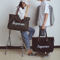  Short trip bag female Korean version waterproof duffel bag large capacity lightweight sports fitness bag handbag shoulder mens tide