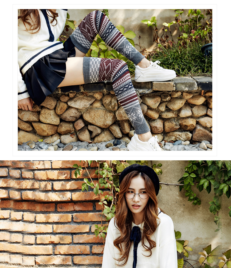 Tất mới mùa thu và mùa đông set nữ qua đầu gối chân cashmere ấm áp bộ vớ len dày cao đôi cao cổ đặt vớ mỏng dòng vớ vớ khử mùi chống trượt