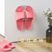 Wall-mounted shoe rack bathroom wall shelf space-saving slippers shelf household shoe storage rack adhesive hook