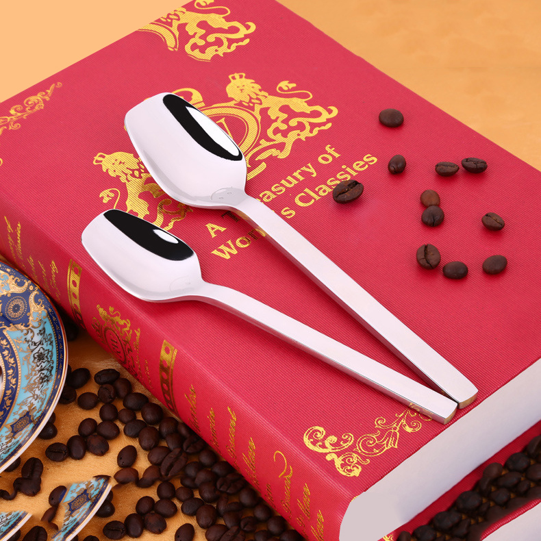304 stainless steel spoon thickens long - handled tablespoon Korean spoon creative face - face tablespoon children's tablespoon