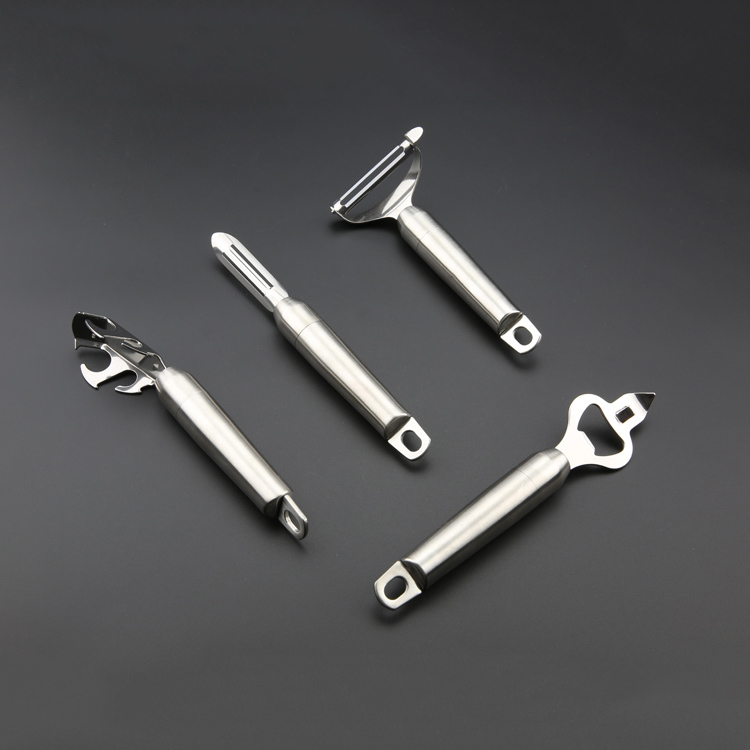 Stainless steel four-piece skinner knife plate dishwasher plate clamper beer opener canners