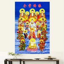 Buddha in the same house the fate of the Buddha painting portrait thousands of Buddha picture silk oil canvas hanging painting 2103