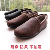 Демисезонные удерживающие тепло нескользящие туфли для кожаной обуви, для среднего возраста, большой размер