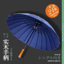24 bone retro windproof and rainstorm resistant solid wood handle straight pole umbrellas can be customized to increase the reinforcement business mens and womens long handle umbrella