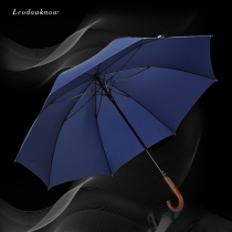 Leodauknow oversized business simple straight umbrella umbrella umbrella windproof wind and rainstorm resistant men and women with hook long handle umbrella