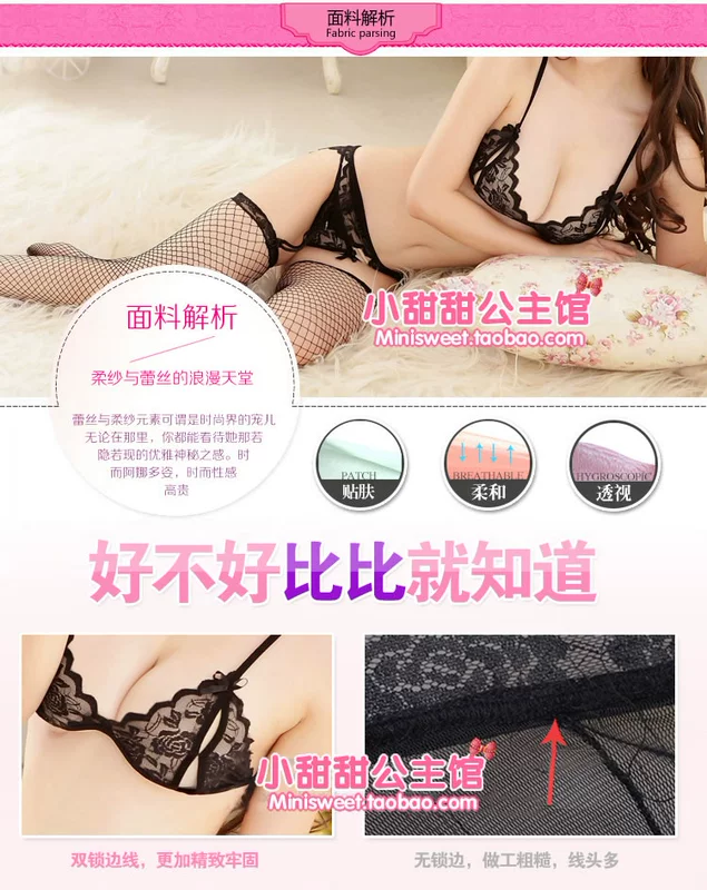 Mở lace ren gợi cảm trong suốt của phụ nữ ba điểm phù hợp với sự gợi cảm