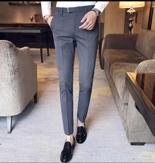 Mùa thu đông 2018 quần âu nam xu hướng Quần tây Anh sọc quần phù hợp với quần chín quần và quần cashmere shop đồ nam đẹp