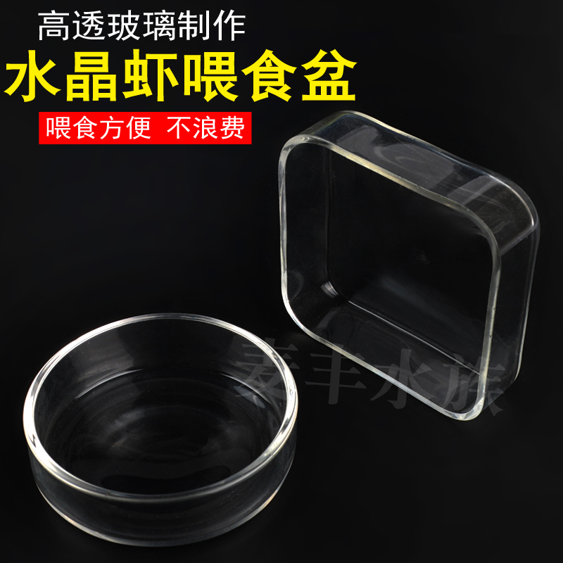 Crystal shrimp food basin ornamental shrimp glass basin special shrimp feeding basin feeder