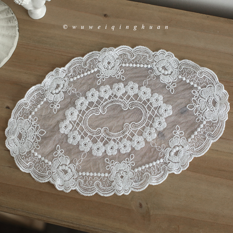 Oval lace pad French lazy lazy lace lazy lace mat - dust - proof mat homestead background