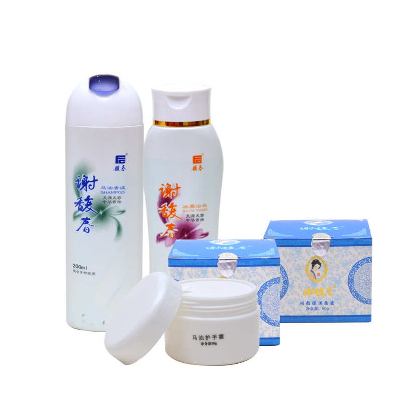谢馥春 洗护组合（马油香波+冰麝浴液+马油护手霜+润颜保湿霜）