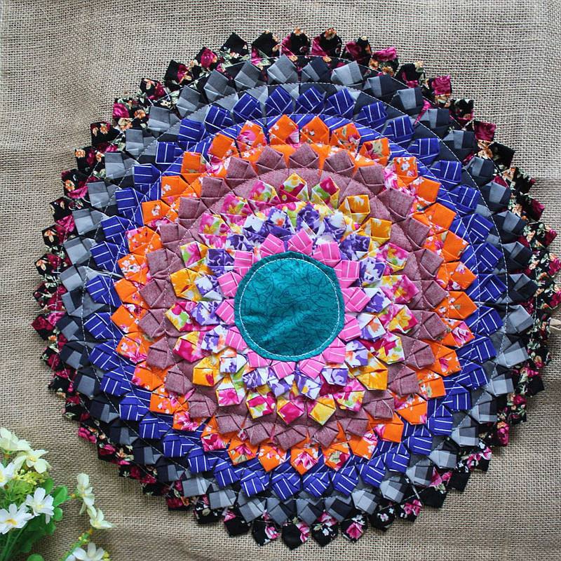Yunnan ethnic fabric cushion handmade round bar chair cushion sofa cushion futon cushion