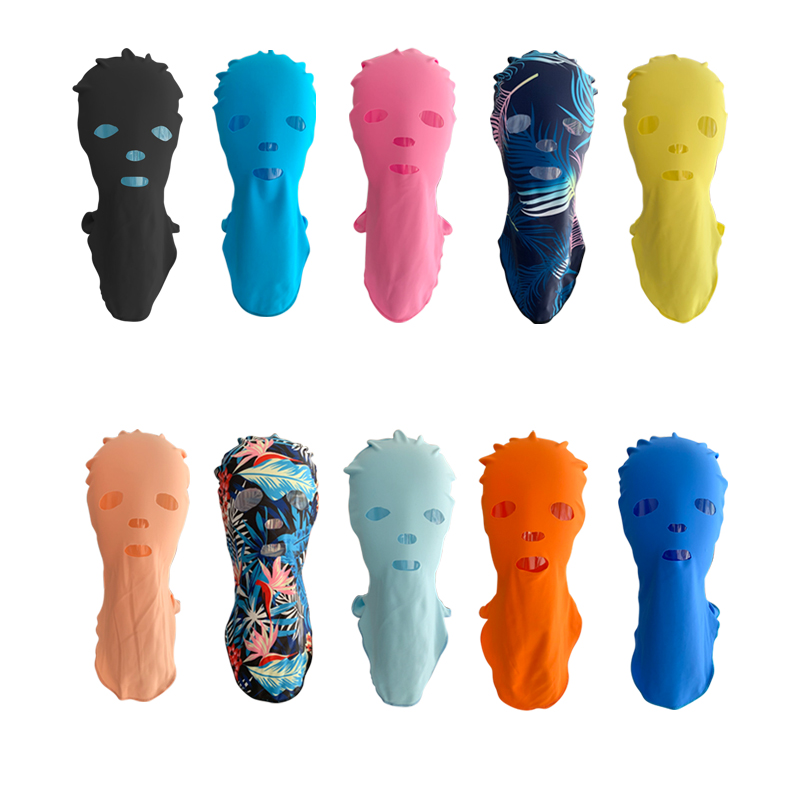 Outdoor swimming hood male sunscreen face gini female face cover swimming cap mask face mask cap anti-UV seaside equipment