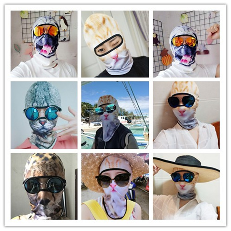 Personality Men And Women Outdoor Face Kini Cartoon Animal Styling Snorkeling Tap Sleeve Swimming Cap Sunscreen Sunscreen Face Mask