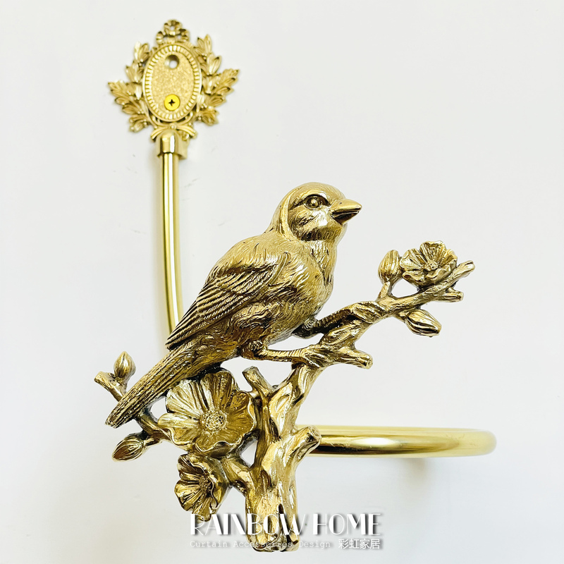 Handmade Lost Wax Method Branch Bird Curtain Hook Wall Hook Strap Hook Living Room Bedroom American Southeast Asian Style