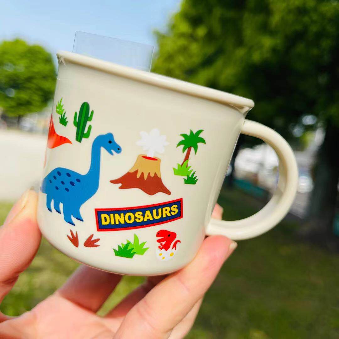Japan Skater dinosaur baby baby gargle cup milk cup children drinking cup can be microwaved 200ml