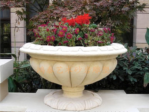 Sandstone Flower Pot decorated Sandstone Sculpture Swing Fittings Sandstone Flower Delivery Flower Delivery