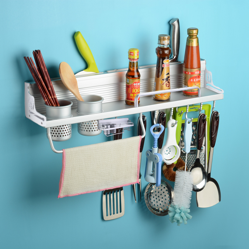 Kitchen shelf Storage shelf Knife rack Kitchenware wall-mounted kitchen supplies Seasoning seasoning tank rack Kitchen pylons