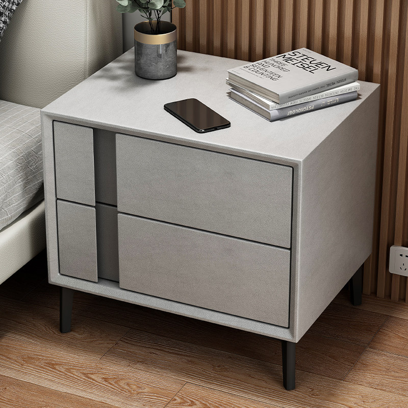 Bedside table simple modern bedroom light luxury Italian small slate bedside cabinet new net red storage locker