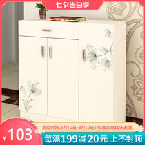 Shoe cabinet Simple modern foyer cabinet multi-function imitation solid wood door shoe cabinet simple economical shoe rack storage cabinet