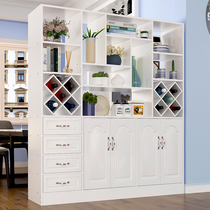 Screen partition living room small apartment modern simple imitation solid wood European style double-sided shoe cabinet entrance cabinet wine cabinet