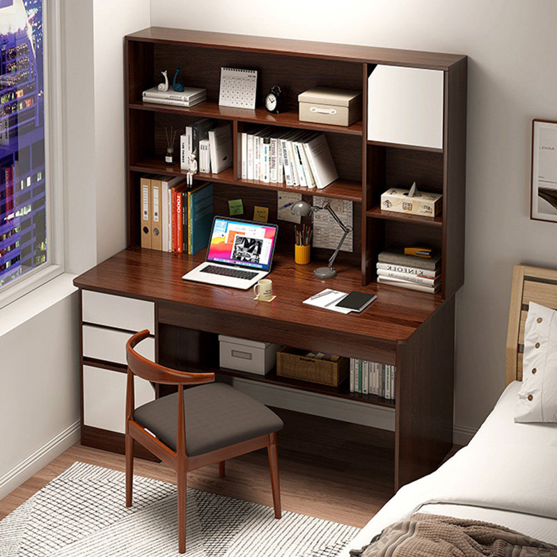 Computer desk desktop simple home small apartment modern minimalist with drawer desk bookshelf integrated study desk