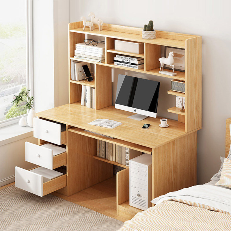 Computer desk desktop student bedroom desk simple desk home study desk small apartment desk bookshelf one