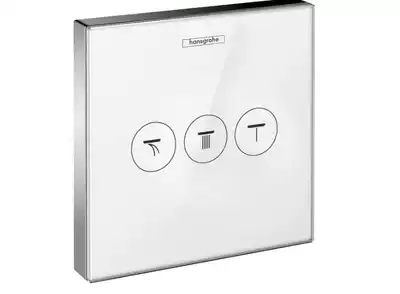 German brand Hans Select concealed shower 3 way switch with glass panel in wall 15736407