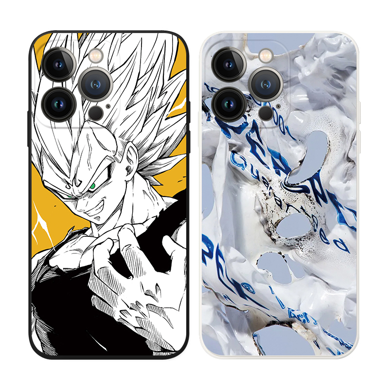 Xiao Yuliang's Same Style Vegeta-Themed Artistic Graffiti Demon Dark Niche Phone Case Suitable for iPhone 14, Apple 13 Pro Max, iPhone 12/11, Huawei, Oppo, Xiaomi, Vivo