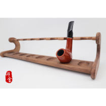 Solid wood North American black cherry wood single-layer 8-position hanging pipe rack pipe display rack solid wood pipe rack
