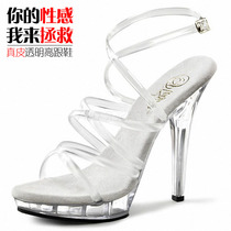 10cm pole dance high heels hate sky high crystal thin heel 13cm waterproof platform model catwalk women sandals