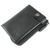 Японский импортный тонкий короткий кошелек с молнией, модный бумажник, из натуральной кожи