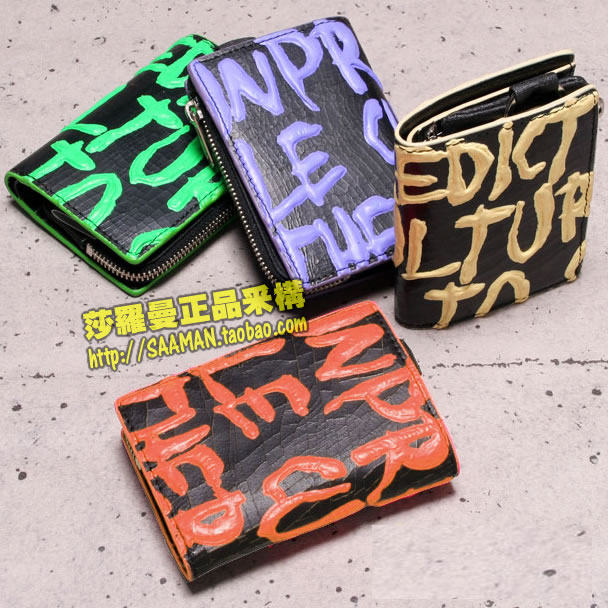Japan Import of new products TOUGH Men and women General new short clip Alphabet Vertical leather collage Couple money clip