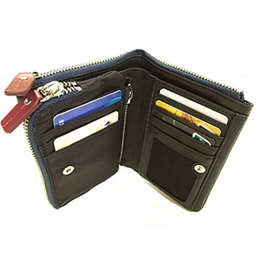 Японский импортный кожаный бумажник с молнией