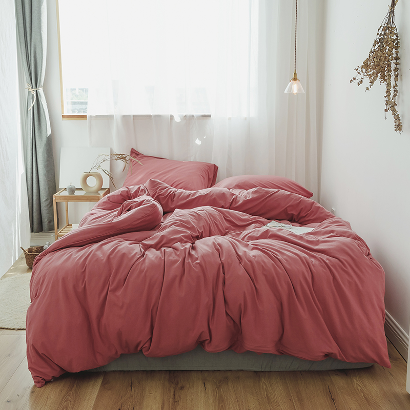 four piece net red quilt cover 1.8m bed sheet bedspread