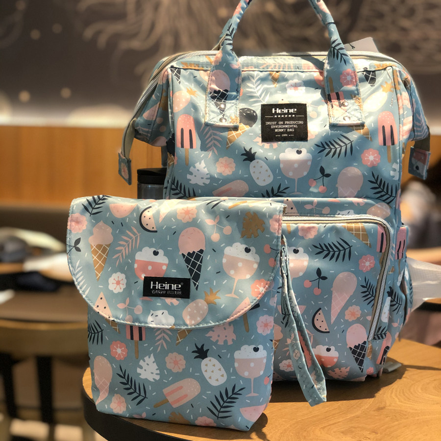 Lebean New Pint Mother & Baby Multifunction Waterproof Mommy Bag Baby Large Capacity Contained Out Bag Light Poop Type