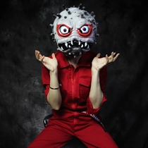 Swallow-tailed butterfly home epidemic prevention education role playing new coronavirus mask new product horror