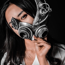 Swallowtail butterfly mask punk steam rivet long nose bird beak Women Mens mask