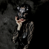 Dovetailed Butterfly Cat Lady Mask Handmade Silver Bronzed Gold Black Cat Fox Mask Ancient Wind Running