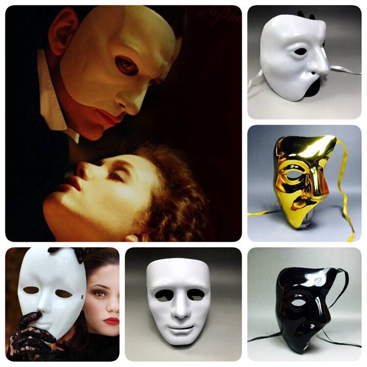 Phantom of the Opera Mask Male Annual Meeting Mask White Gold Curator Venice Makeup Mask Halloween Children's Mask