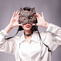 Cat Lady Screenplay Kill Mask Mens Handmade Plaid Mask Cat Lady Fox Annual Meeting Couple Show Green Fish