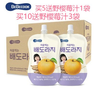 South Korea Bebecook baby pear platycodon grandiflorum juice 100ml 6-month platycodon grandiflorum pear juice beverage without added granulated sugar