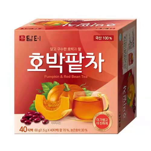 South Korea Dante Pumpkin Red Bean Tea 1 5g * 40 Packs Pumpkin Savory Sweet Taste Memoto Native Winter Warm Stomach