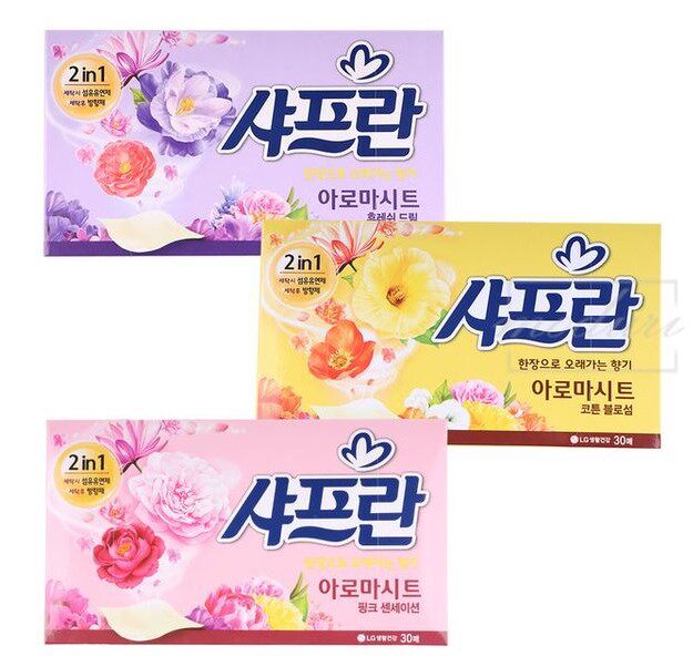 South Korea imported LG soft paper clothing softener soft fragrance paper sheet anti-static removable toilet paper fragrance yellow and purple