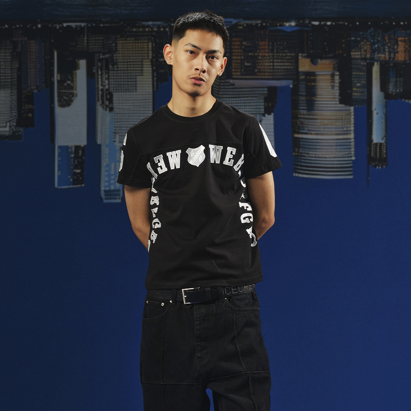 Websurfgroup Badge Glitter Short-Sleeved American Casual Unisex Couple Pure Cotton Printed Regular Shoulder Fit Tee